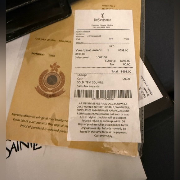 Saint Laurent Black Croc-Embossed Crossbody Bag with Gold Chain - Picture 7 of 11